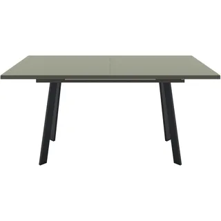 Esstisch "Reno", schwarz feinstruktur, glas olivgrün glanz, schwarz feinstruktur, glas olivgrün glanz, B:160cm H:75cm T:90cm, SET ONE BY MUSTERRING, Tische, Esstisch, Mit Vierkantfuß, wählbaren Gestellen und Plattenfarben