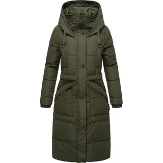 Marikoo Damen Winter Steppmantel Stepp Jacke Mantel Parka warm mit Stehkragen & Kapuze Ayumii