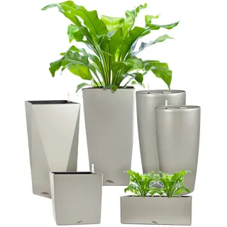 Pflanzwerk® ÖKOSYSTEM Pflanzkübel Pipe - Blumentöpfe Übertöpfe mit BEWÄSSERUNGSSYSTEM - 78cm/Ø40cm GRAU METALLIC *Indoor & Outdoor Blumenkübel* *2 Jahre Garantie* *Premium Markenqualität*