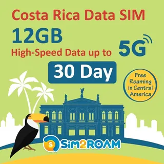 NUR Daten für Costa Rica, SIM-Karte 30 Tage| 10 GB Hochgeschwindigkeits-Internetdaten mit bis zu 5G| kostenloses Roaming in El Salvador, Guatemala, Nicaragua und Panama| Keine Aktivierung erforderlich