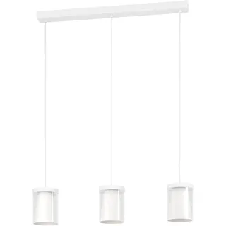 EGLO connect.z Smart-Home LED Pendelleuchte Chiusello-Z, Hängelampe 3-flammig aus weißem Metall und Glas, ZigBee, App und Sprachsteuerung Alexa, warmweiß-kaltweiß, RGB, dimmbar