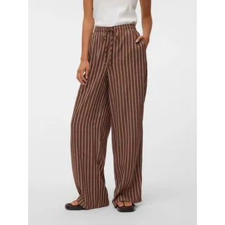Vero Moda Vmrosie Mw Wide Pant Noos Schlupfhose Braun/Weiß S 32