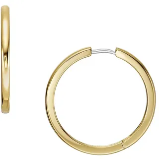 Fossil Damen Goldfarbener Edelstahl mit Ringverschluss Ohrringe