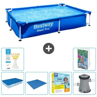 Bestway Steel Pro Rechteckig - 221x150x43 cm - 7-teilig S24 - Blau