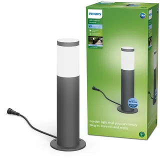 PHILIPS Utrecht Outdoor Sockelleuchte Erweiterung (6 W), wetterfeste Niedervolt Außenleuchte mit kaltweißem Licht, energiesparende LED Beleuchtung, anthrazit