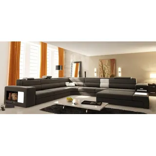 Ledersofa USB XXL Wohnlandschaft Ecksofa Bigsofa Design Garnitur Designersofa