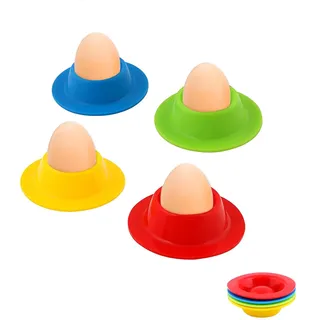 Yeenano Eierbecher Set,4 Stück Egg Holder Eier Eierbecher Lustig Die Welt In Einer Eierschale Eggy Bruchsichere Eierhalter Eierwärmer für Familie Küche,Bäckerei, Erwachsene,Kinder,Outdoor Camping