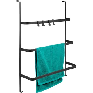 bremermann Tür-Hängeregal, Metall, schwarz , Schwarz , 65x86x17 cm , Badezimmer, Badezimmerausstattung, Handtuchhalter