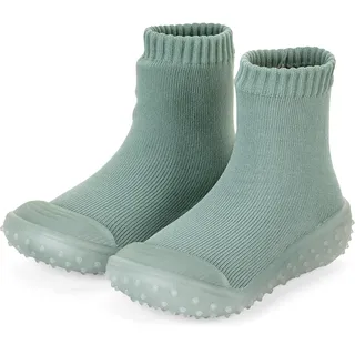 Sterntaler Adventure -Socks uni - Unisex Babysocken mit transparenter profilierter Gummisohle - Adventure Socks einfarbig - steingrün, 19-20 EU