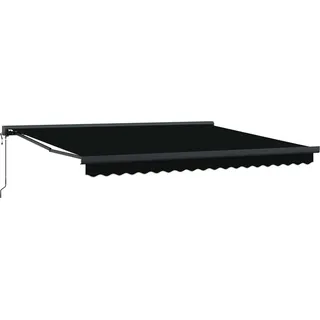 Markise Schwarz 400 x 300 cm Polyester und Aluminium - Schwarz