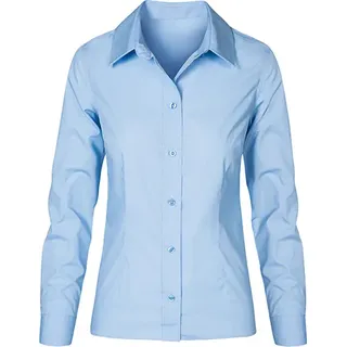 Business Langarm-Bluse Damen, Hellblau, S - Blau