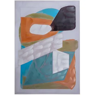 DRW 40% handbemaltes abstraktes rechteckiges Leinwandbild, 120 x 80 x 3 cm