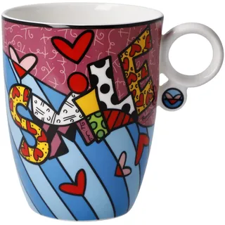 Goebel Romero Britto Kaffeebecher aus Fine Bone China Smile - Pop Art, Maße: 9,5cm x 13cm x 11cm, 66-452-81-1