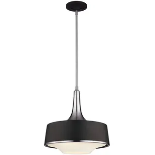 Elstead Lighting Hängeleuchte , Schwarz, Edelstahlfarben , Metall , 54 cm , Grüner Punkt, RoHS , Lampen & Leuchten, Leuchtenserien