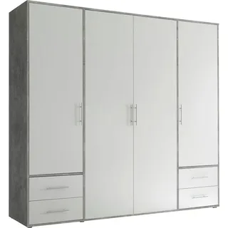 SchlafKONTOR Drehtürenschrank Valencia 206 x 195 x 60 cm Weiß