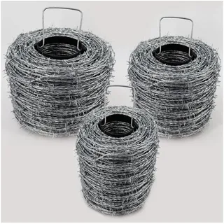 Aquagart 100m Stacheldraht verzinkt 1,6/1,7mm für Wildzaun Forstzaun Knotengeflecht