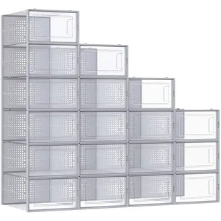 Songmics Schuhbox 18er Set grau