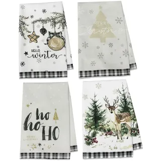 JINGTOPS Geschirrtücher Weihnachten Küchentücher, Handtuch Geschirrtuch | Weihnachts Deko Mikrofasertücher für Küche Trockentuch, Winter Weihnachten Deko InnenTisch Deko 40x60cm