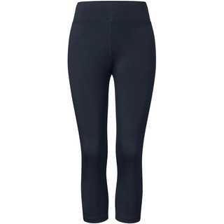 3/4-Leggings CECIL, Damen, Gr. S (38), N-Gr, universal blau, Jersey, Obermaterial: 95% Baumwolle, 5% Elasthan, unifarben, körpernah 3/4-Länge, Hosen 3/4-Leggings, Capri mit Stretch und elastischem Bund