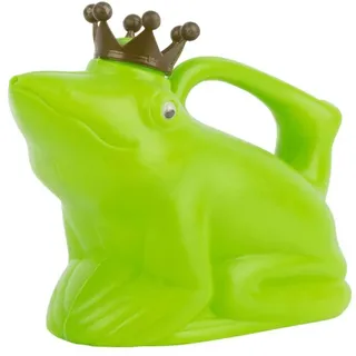 Esschert Design Gießkanne, Wasserkanne Motiv Froschkönig in grün aus Kunststoff, ca. 24 cm x 12 cm x 20 cm