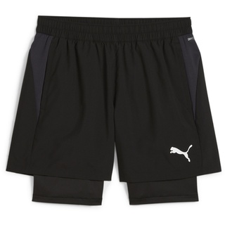 Puma teamGOAL 2in1 Short Unisex-Erwachsene Gewebte Shorts, PUMA Black-PUMA White,