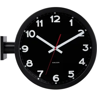 Karlsson – Wanduhr New Classic doppelseitig – Schwarz - Schwarz