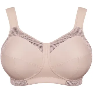 Sport-BH ULLA DESSOUS "Sport BH ohne Bügel Kate", Damen, Gr. 95, Cup i, beige (biskuit), Obermaterial: 37% Polyamid PA. 25% Polyester PES. 16% Elasthan EL. 13% Baumwolle CO. 7% Polyurethan PU., BHs Sport-BH