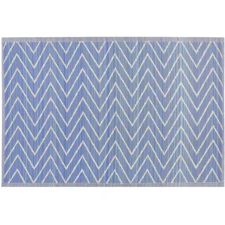 Beliani Outdoor-Teppich Balotra 180/120 cm , Blau , Kunststoff , Grafikmuster , Rechteckig , 120x180 cm , Teppiche und Böden, Teppiche, Outdoorteppiche