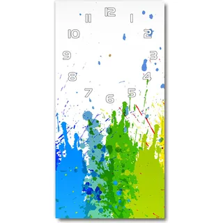 Wanduhr aus Glas – 30x60 cm - Glasbild - Glasuhr - Gehärtetes Glas -Abstrakter Regenbogen