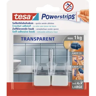 Tesa Garderobenhaken Transparent-Weiß