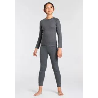 Thermounterhose HEATKEEPER, Mädchen, Gr. 152/164, grau (anthrazit, meliert), Obermaterial: 50% Baumwolle, 50% Polyester, unifarben, Unterhosen Thermounterhose, Thermohose für Jungen und Mädchen, Topseller