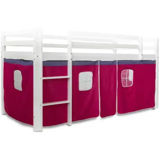 Homestyle4u Vorhang für Hochbett Pink , Textil , 197x86x1 cm , Babymöbel & Kindermöbel, Kinderzimmer & Jugendzimmer, Kinderbettzubehör