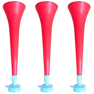 FUN FAN LINE - Packung x3 Kunststoff Vuvuzela Stadion/ungiftig Fußball Horn. Zübehor für Fußball- und Sportfeiern. Sehr Lautes Lufthorn für Animation. (Polen)