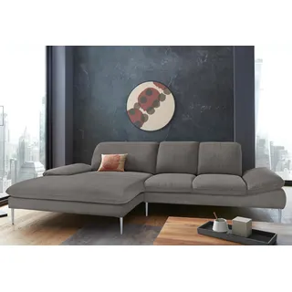 W.Schillig Eckcouch Chenille-Flachgewebe 3-Sitzer Grau
