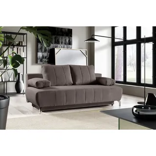 WERK2 Schlafsofa "Troya Bettsofa mit Bettkasten und Federkern, Breite 210cm" 2-Sitzer Sofa und Schlafcouch mit Federkern & Bettkasten, braun