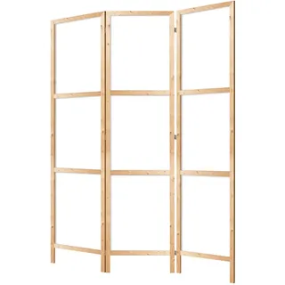 LUMASOUL Japanischer Paravent Holz Raumteiler Innen – weiß - 135x172 cm | Vorderseite ohne Motiv, neutrale Rückseite, faltbar, freistehend und dekorativ