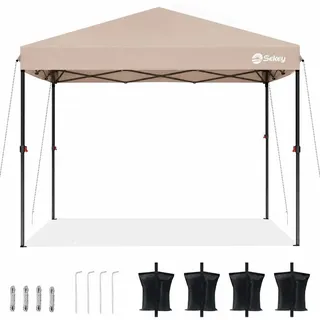Sekey Faltpavillon 3 x 3 m inkl. 4 Seitenteile Taupe