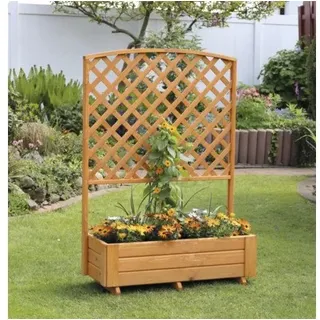 Rankkasten mit Pergola aus Holz 41 x 91 x 130 cm Holz braun