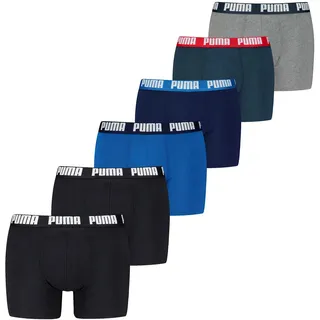 Puma Boxershorts »Boxershort 6er Pack in Schwarz/Blau/Grau