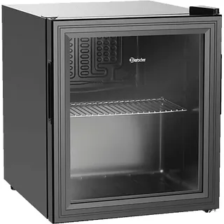 Bartscher Glastürkühlschrank Getränkekühlschrank 46 l 52 cm hoch Schwarz