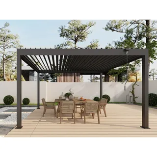Pavillon KONIFERA "Pergola Alhambra Steel", smoky gray, B/H/T: 300cm x 240cm x 400cm, Pavillons, Pavillon, verschiedene Größen, ohne Seitenteile