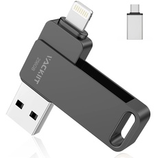 USB Stick für iPhone 256GB Apple Zertifizierter ,Vackiit USB 3.0 Foto Stick ,Speichererweiterung für iPad,iOS,OTG Android Handy,PC mit MFI Lightning,USB 3.0,Type C
