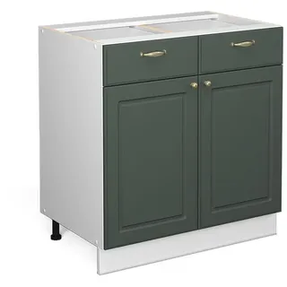 Vicco Badschrank Fame-Line Grün-Gold Landhaus/Weiß 80 x 82 cm ohne Arbeitsplatte