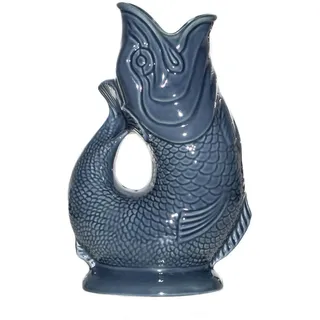 Gluckigluck Karaffe mit „Gluck-Gluck“-Geräusch 27,5/17/9,5 cm , Blaugrau , Keramik , Tiere , 1.2 L , Organisch , handgemacht , Geschirr, Kannen & Karaffen, Wasserkaraffen & Krüge