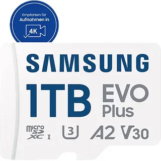 Samsung EVO Plus (2024) mit SD-Adapter, Micro-SD Speicherkarte, 1 TB, 160 MB/s