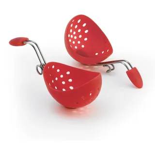 CUISIPRO Silikon-Eier-Pochierer - rot,  2er Set - Rot