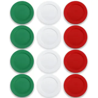 Berglander Kunststoff teller Set 12 Stück 25cm, IT Color mehrweg flache Speiseteller, Salatteller, Nudelschalen, Geschirrset leicht zu transportieren für Zuhause, Garten, Picknick, Camping