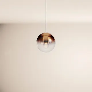 s.luce Hängelampe Orb 1.5m Abhängung Kupfer Verlauf/Schwarz Ø 20cm , Kupferfarben , Glas , Rund , E27 , 20x20x20 cm , Lampen & Leuchten, Innenbeleuchtung, Hängeleuchten, Pendelleuchten