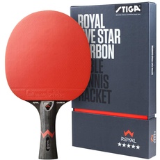Bild von Royal 5 Sterne Tischtennis Schläger Pro Carbon, Schwarz/Rot