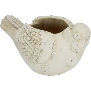I.GE.A. Zement-Pflanztopf Vogel 22 x 11 cm Beige